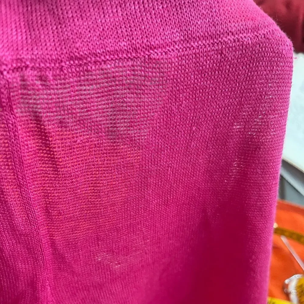 ZARA High Waist Hot Pink Linen See-Through Pants.Size M